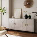 Modern Lacquered 4 Door Wooden Cabinet Sideboard Buffet Server Cabinet Storage Cabinet, For Living Room, Entryway, Hallway, Office, Kitchen And Dining Room by HouseOfZazla