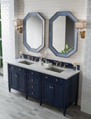 James Martin Brittany 72" Double Bathroom Vanity, Victory Blue