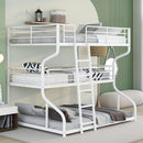 Industrial Triple Bunk Bed With Dual Ladders Frame, Space Saving Design by HouseOfZazla
