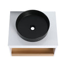 Floating Bathroom Vanity With Glossy Round Vessel Sink