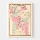 Vintage Map of Washington, Connecticut 1867