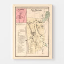 Vintage Map of Lanesville, Connecticut 1867