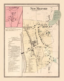 Vintage Map of Lanesville, Connecticut 1867