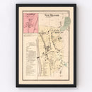 Vintage Map of Lanesville, Connecticut 1867