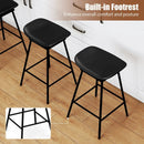 Set of 2 Swivel Barstools Faux Leather Upholstered Backless with Footrest by LJGDeals