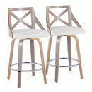 Charlotte - Farmhouse Fixed Height Counter Stool With Round Footrest (Set of 2) by HouseOfZazla
