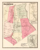 Vintage Map of Brookfield, Connecticut 1867