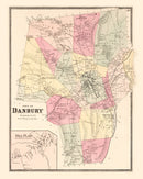 Vintage Map of Mill Plain, Connecticut 1867
