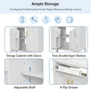 Bathroom Vanity Combo With Ceramic Sink, Luxurious Space-Saving Vanity, 2 Soft Close Doors by HouseOfZazla