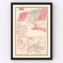 Vintage Map of Grassy Plain, Connecticut 1867