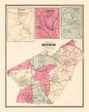 Vintage Map of Monroe, Connecticut 1867