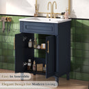 Bathroom Vanity With Integrated Sink, 2 Door Cabinet, Single Sink For Small To Medium Bathrooms