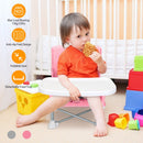 Travel Booster Seat Portable Baby Booster Chair w/ Detachable Tray Foldable Baby Chair Seat For Dining Camping Park Beach w/ Carry Bag