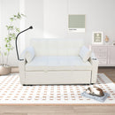 Modern Loveseat Futon Sofa With Pullout Bed, Adjustable Reclining Backrest, Toss Pillows by HouseOfZazla