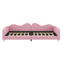 Upholstered Daybed, Sherpa Fabric Sofabed With Cloud-Shaped Backrest