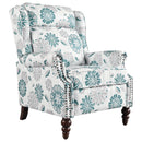 Push Back Recliner Chair Upholstered With Classic Wing Back And Solid Gourd-Shaped Legs by HouseOfZazla