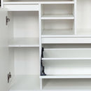 31'Multi-Functional Shoe Cabinet with Wall Cabinet, Narrow Shoe Rack Storage Organizer with 2 Flip Drawers Versatile Side Cabinet for Hallway, Bedroom, Apartment, White