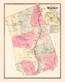 Vintage Map of Wilton, Connecticut 1867