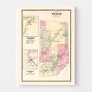 Vintage Map of Lyons Plains, Connecticut 1867