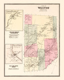 Vintage Map of Lyons Plains, Connecticut 1867