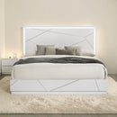 Esther - Queen Bed With LED - Silver / White by HouseOfZazla