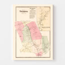 Vintage Map of Nichol's Farms, Connecticut 1867