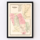 Vintage Map of Nichol's Farms, Connecticut 1867