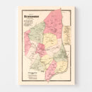 Vintage Map of Huntington Centre, Connecticut 1867