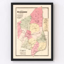 Vintage Map of Huntington Centre, Connecticut 1867