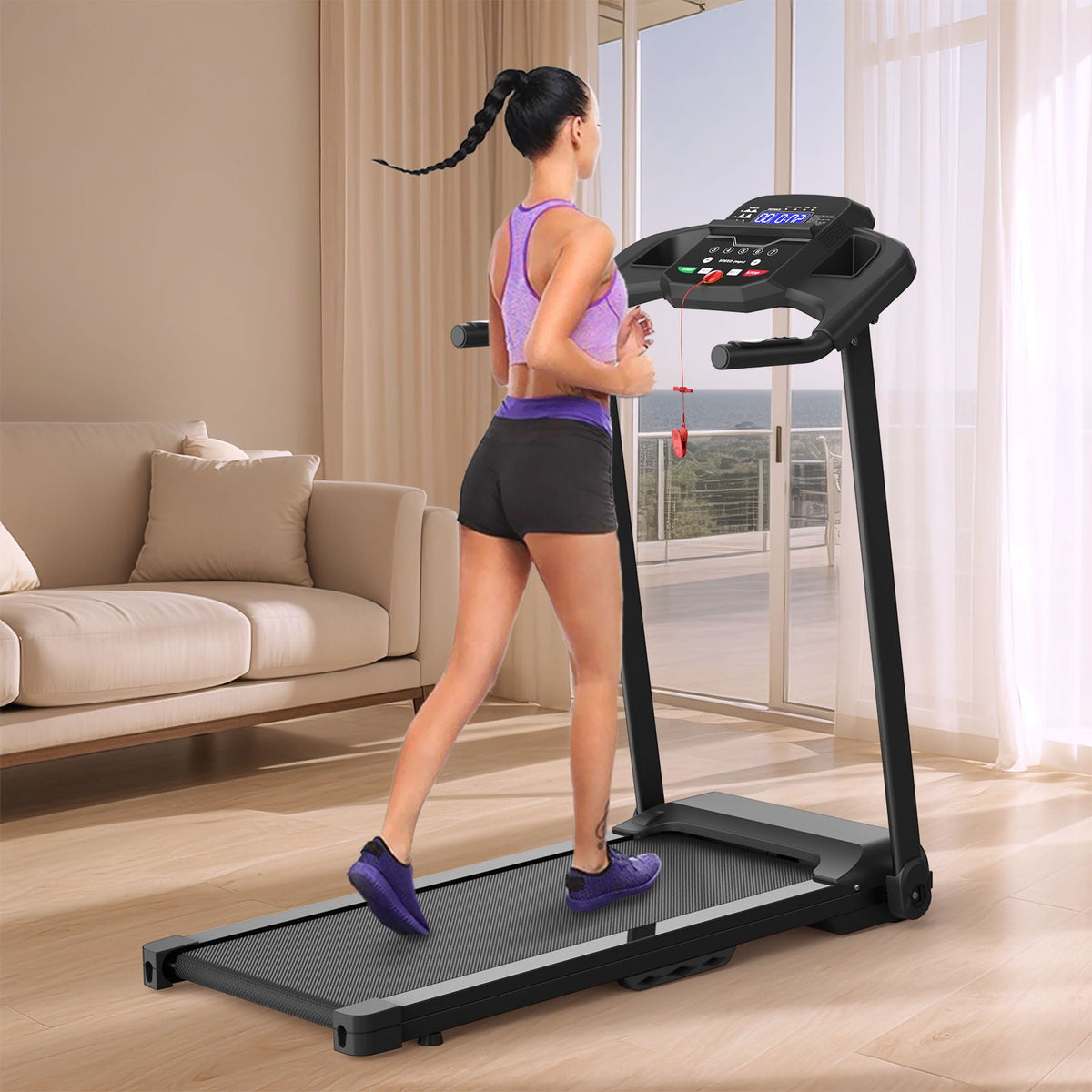 Foldable Treadmill 2.5Hp Electric Running Machine For Home - Black, photo 10 of 12