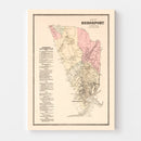 Vintage Map of Bridgeport, Connecticut 1867
