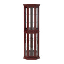 Corner Curio Cabinet With Lights, Adjustable Tempered Glass Shelves, Mirrored Back, Display Cabinet (E26 Light Bulb Not Included) by Unique Piece Furniture