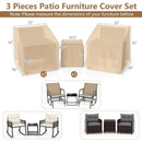 Patio Furniture Covers Waterproof Outdoor Conversation Covers for 3 Pieces Bistro Set-Beige by LJGDeals