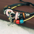 Dragonfly Charm Leather Bracelet
