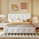 Upholstered Platform Bed With Classic Headboard And Drawers, No Box Spring Needed by HouseOfZazla