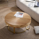 Modern Round Coffee Table With Wooden Carving Pattern by Unique Piece Furniture