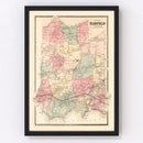 Vintage Map of Fairfield, Connecticut 1867