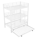 Triple Bunk Bed With Trundle, Heavy Duty Steel Construction