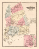 Vintage Map of Saugatuck, Connecticut 1867