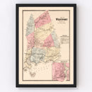Vintage Map of Saugatuck, Connecticut 1867