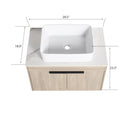 30" Modern Design Float Bathroom Vanity With Ceramic Basin Set, Wall Mounted White Oak Vanity With Soft Close Door, KD-PackingD-Packing Pieces
