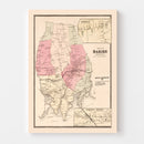 Vintage Map of Darien, Connecticut 1867