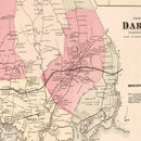 Vintage Map of Darien, Connecticut 1867