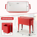 Red Portable Outdoor Patio Cooler Cart by LJGDeals