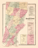 Vintage Map of Long Ridge, Connecticut 1867