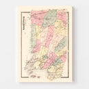 Vintage Map of Greenwich, Connecticut 1867