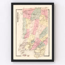 Vintage Map of Greenwich, Connecticut 1867