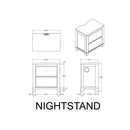 Augusta - Nightstand With Top, 2 Drawers, Block Feet - Beige Brown by Unique Piece Furniture