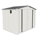 Outdoor Garden Storage Shed, Tool Shed With Pitched Roof Waterproof With 1 Window And 2 Lockable Door - White / Gray by HouseOfZazla