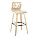 Folia - Contemporary Fixed Height Stool With Swivel With Square Footrest (Set of 2) by HouseOfZazla
